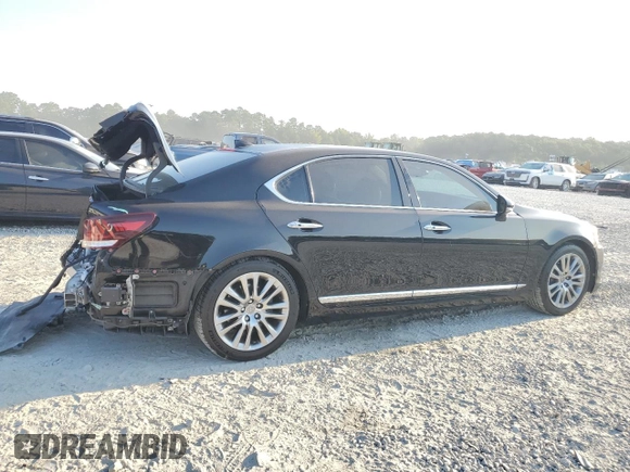 2015 Lexus LS 460 L with VIN JTHGL1EF9F5053850, listed as a Copart auction lot 69187144 with 111,791 mi miles and Salvage title. Bid and sale history available at DreamBid. Image 3.