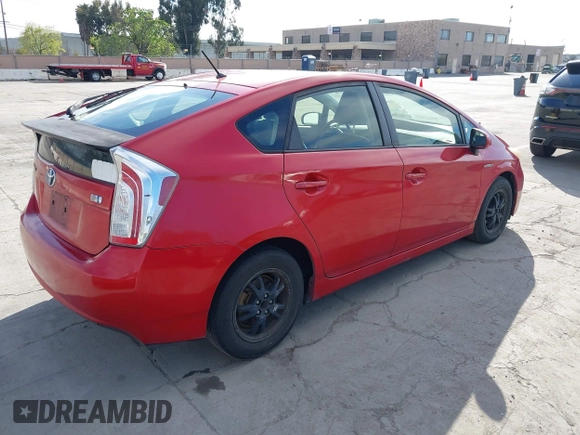 2012 Toyota Prius One with VIN JTDKN3DU1C1595223, listed as a IAAI auction lot 41965656 with 206,767 mi miles. Bid and sale history available at carsss.com. Image 4.