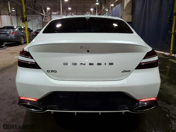 2025 Genesis G70 2.5T with VIN KMTG34SC1SU149793, listed as a Copart auction lot 52748955 with 8,848 mi miles and Clean Title. Bid and sale history available at carsss.com. Image 6.