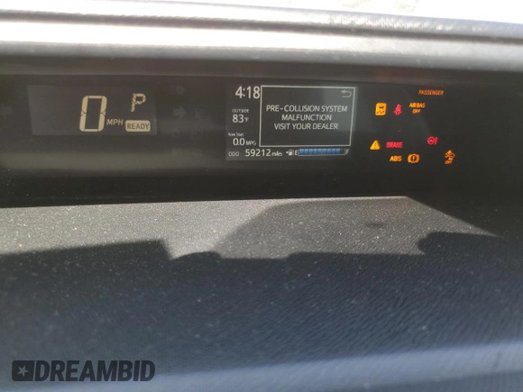 2018 Toyota Prius One with VIN JTDKDTB36J1604525, listed as a Copart auction lot 63838575 with 59,212 mi miles and Salvage title. Bid and sale history available at DreamBid. Image 9.