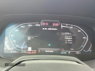 2021 BMW X5 M50i with VIN 5UXJU4C05M9G90231, listed as a Copart auction lot 87257854 with 54,704 mi miles and Non Repairable. Bid and sale history available at carsss.com. Image 9.
