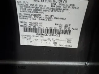 2016 Ford Flex SEL with VIN 2FMHK6C87GBA16072, listed as a Copart auction lot 85851924 with 133,505 mi miles and Salvage Title. Bid and sale history available at carsss.com. Image 13.
