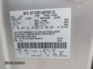 2010 Ford F-150 XL with VIN 1FTFX1EV4AFA84211, listed as a IAAI auction lot 42417882 with 85,643 mi miles and . Bid and sale history available at DreamBid. Image 9.