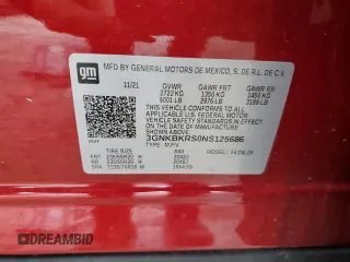 2022 Chevrolet Blazer RS with VIN 3GNKBKRS0NS125686, listed as a Copart auction lot 56734415 with 46,224 mi miles and Salvage title. Bid and sale history available at DreamBid. Image 13.
