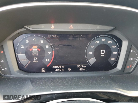 2020 Audi Q3 S line Premium with VIN WA1DECF35L1032280, listed as a Copart auction lot 58786915 with 48,006 mi miles and Salvage title. Bid and sale history available at DreamBid. Image 9.