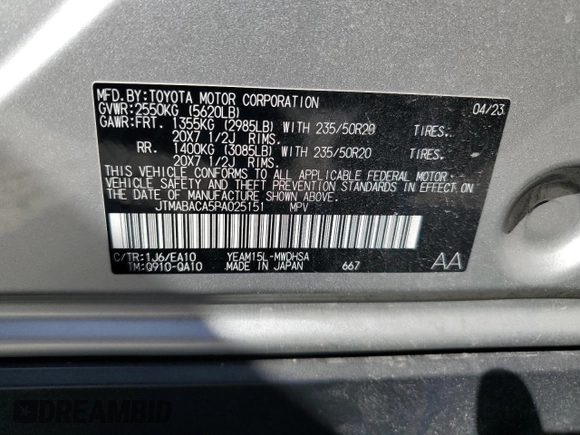 2023 Toyota bZ4X XLE z VIN JTMABACA5PA025151, wystawiony jako Copart lot #50241795 z przebiegiem 28 477 mil mil oraz Szkoda całkowita • Salvage title. Historia ofert i sprzedaży dostępna na DreamBid. Obrazek 13.