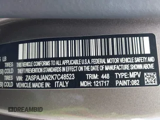 2019 Alfa Romeo Stelvio z VIN ZASPAJAN2K7C48523, wystawiony jako IAAI lot #42246378 z przebiegiem 46 546 mil mil oraz . Historia ofert i sprzedaży dostępna na DreamBid. Obrazek 9.