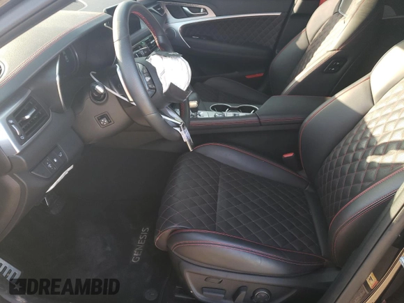 2023 Genesis G70 3.3T with VIN KMTG54TE1PU123941, listed as a Copart auction lot 48929985 with 17,220 mi miles and Salvage title. Bid and sale history available at DreamBid. Image 7.
