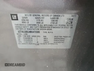 2011 GMC Terrain SLT-1 with VIN 2CTALUEC4B6473386, listed as a Copart auction lot 44560625 with 183,909 mi miles and Salvage title. Bid and sale history available at DreamBid. Image 16.