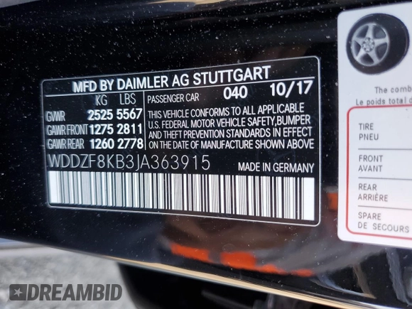 2018 Mercedes-Benz E-Class AMG E 63 S with VIN WDDZF8KB3JA363915, listed as a Copart auction lot 69829654 with 19,485 mi miles and Salvage Title. Bid and sale history available at carsss.com. Image 14.