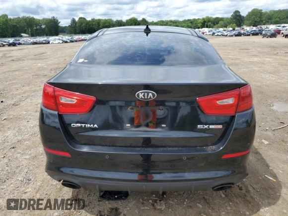 2015 Kia Optima SX Turbo with VIN 5XXGR4A62FG493749, listed as a Copart auction lot 58897855 with 151,744 mi miles and Salvage title. Bid and sale history available at DreamBid. Image 6.