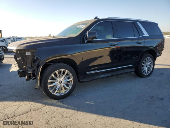 2021 Cadillac Escalade RWD Premium Luxury with VIN 1GYS3BKL9MR465911, listed as a Copart auction lot 76889764 with 19,446 mi miles and Salvage Title. Bid and sale history available at carsss.com. Image 1.