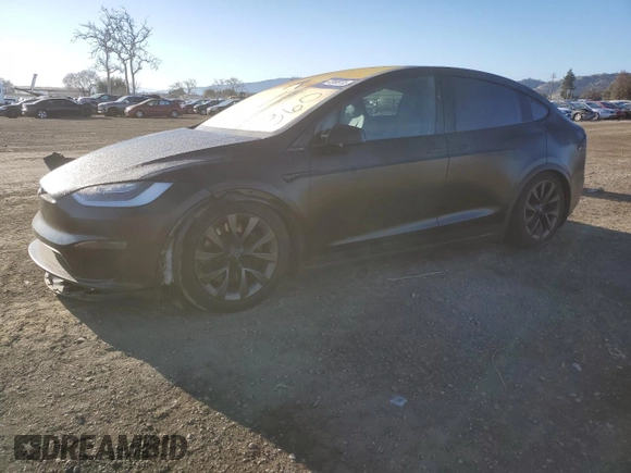 2022 Tesla Model X with VIN 7SAXCAE54NF359461, listed as a Copart auction lot 46868045 with 0 mi miles and Salvage Title. Bid and sale history available at carsss.com. Image 1.