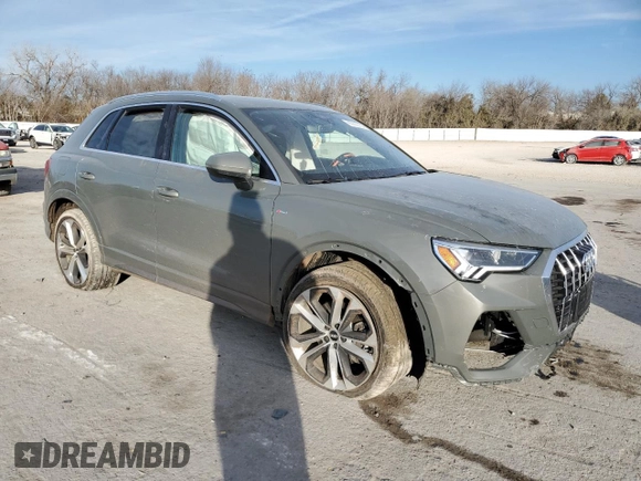 2019 Audi Q3 S line Premium Plus with VIN WA1EECF36K1070457, listed as a Copart auction lot 85830154 with 53,075 mi miles and Salvage Title. Bid and sale history available at carsss.com. Image 4.