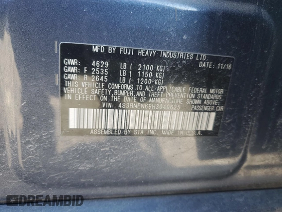 2017 Subaru Legacy Limited with VIN 4S3BNEN69H3040625, listed as a Copart auction lot 42714285 with 130,748 mi miles and Salvage Title. Bid and sale history available at carsss.com. Image 12.