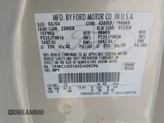 2005 Ford Escape XLT с VIN 1FMCU03165DA08296, выставлен на аукционе IAAI как лот 41677892 с пробегом 255 431 миль миль и . История ставок и продаж доступна на DreamBid. Изображение 9.