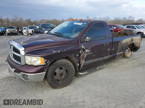 2004 Dodge Ram 3500 SLT with VIN 3D7MA46C34G254929, listed as a Copart auction lot 42400195 with 152,283 mi miles and Salvage Title. Bid and sale history available at carsss.com. Image 1.