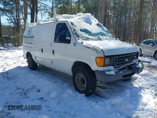 2007 Ford Econoline Cargo Commercial with VIN 1FTNE14WX7DB23318, listed as a IAAI auction lot 41560386 with 209,790 mi miles and . Bid and sale history available at DreamBid. Image 1.