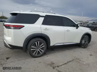2023 Nissan Pathfinder Platinum with VIN 5N1DR3DJ2PC212026, listed as a Copart auction lot 86143374 with 21,194 mi miles and Salvage Title. Bid and sale history available at carsss.com. Image 3.