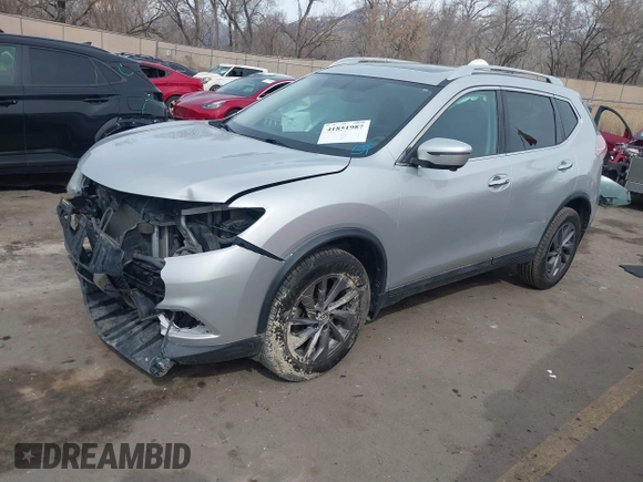 2016 Nissan Rogue SL with VIN 5N1AT2MV3GC762496, listed as a IAAI auction lot 41851987 with 90,623 mi miles and . Bid and sale history available at DreamBid. Image 2.