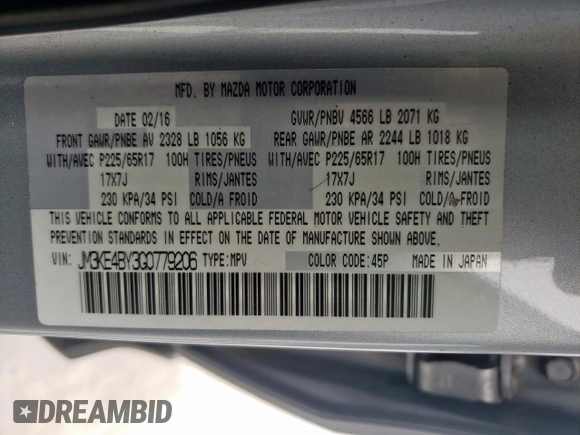 2016 Mazda CX-5 Sport с VIN JM3KE4BY3G0779206, выставлен на аукционе Copart как лот 58854805 с пробегом 144 434 миль миль и Чистый • Clean title. История ставок и продаж доступна на DreamBid. Изображение 13.