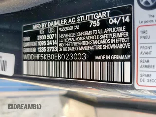 2014 Mercedes-Benz E 350 Sport with VIN WDDHF5KB0EB023003, listed as a Copart auction lot 58072945 with 130,393 mi miles and Salvage title. Bid and sale history available at DreamBid. Image 13.