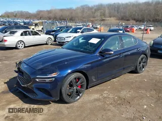 2023 Genesis G70 3.3T with VIN KMTG54TE7PU124124, listed as a IAAI auction lot 41755337 with 15,120 mi miles and . Bid and sale history available at DreamBid. Image 2.