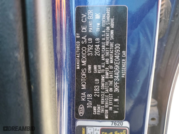 2019 Kia Forte S with VIN 3KPF34AD6KE040930, listed as a Copart auction lot 44794495 with 73,515 mi miles and Salvage Title. Bid and sale history available at carsss.com. Image 13.