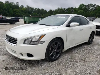 2014 Nissan Maxima SV with VIN 1N4AA5AP6EC432100, listed as a Copart auction lot 60630155 with 107,636 mi miles and Salvage title. Bid and sale history available at DreamBid. Image 1.