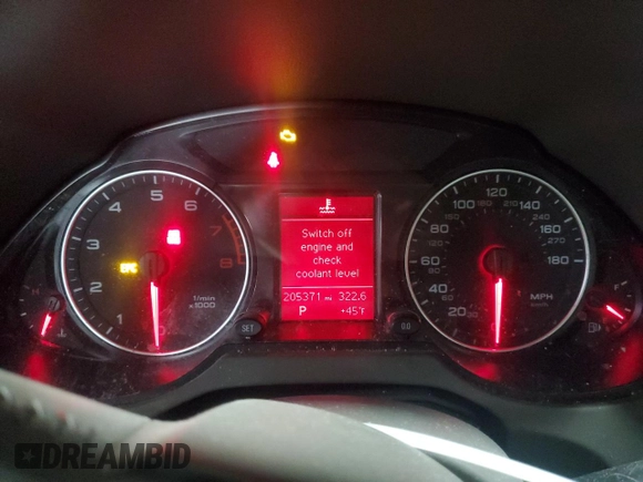 2010 Audi Q5 Premium with VIN WA1CKAFP7AA043807, listed as a Copart auction lot 84631444 with 205,371 mi miles and Non Repairable. Bid and sale history available at carsss.com. Image 9.