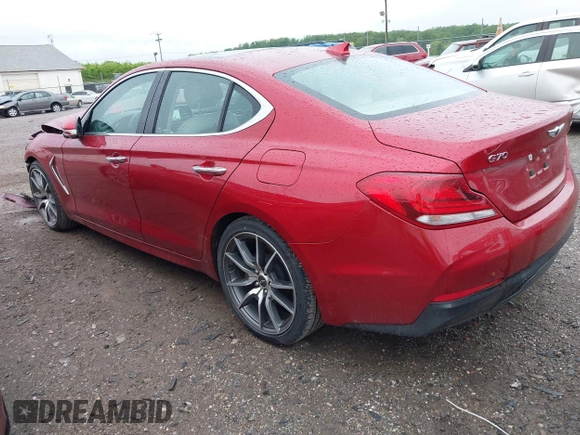 2021 Genesis G70 2.0T with VIN KMTG44LA0MU075456, listed as a IAAI auction lot 42212601 with 19,503 mi miles and . Bid and sale history available at DreamBid. Image 3.