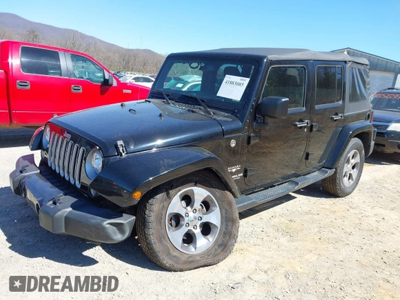 2017 Jeep Wrangler Unlimited Sahara with VIN 1C4BJWEG4HL605843, listed as a IAAI auction lot 41883085 with 93,752 mi miles. Bid and sale history available at carsss.com. Image 6.