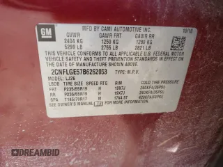 2011 Chevrolet Equinox LTZ with VIN 2CNFLGE57B6262053, listed as a Copart auction lot 49962125 with 195,468 mi miles and Non Repairable. Bid and sale history available at carsss.com. Image 12.