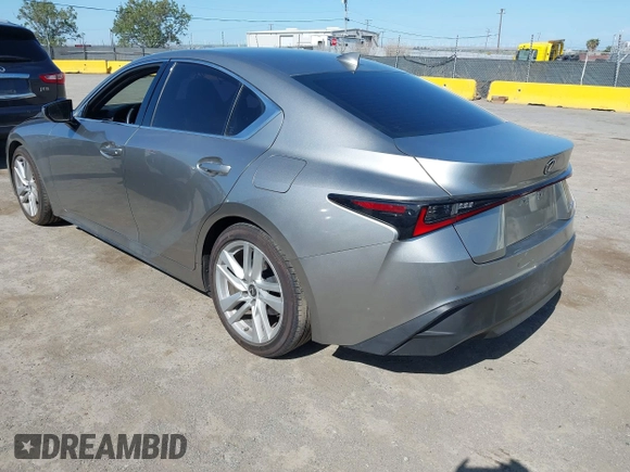 2021 Lexus IS 300 with VIN JTHCA1D24M5115848, listed as a IAAI auction lot 42179771 with 47,670 mi miles and . Bid and sale history available at DreamBid. Image 3.