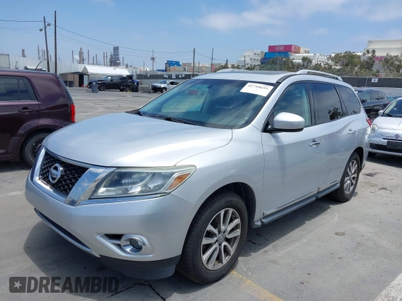 2013 Nissan Pathfinder Platinum with VIN 5N1AR2MM9DC614001, listed as a IAAI auction lot 42718655 with 153,241 mi miles and . Bid and sale history available at DreamBid. Image 2.