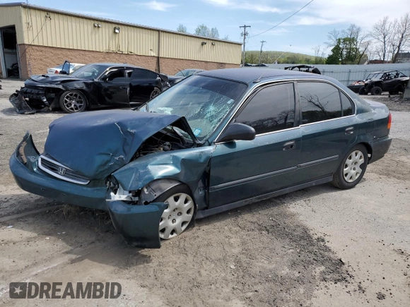 1998 Honda Civic LX with VIN 2HGEJ6675WH613506, listed as a Copart auction lot 54968535 with 196,756 mi miles and Salvage Title. Bid and sale history available at DreamBid. Image 1.