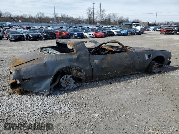 1977 Pontiac Firebird with VIN 2W87Z7N230013, listed as a Copart auction lot 46256355 with Not provided miles and Non repairable. Bid and sale history available at DreamBid. Image 3.
