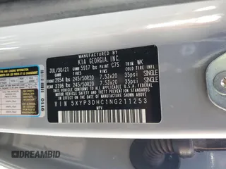 2022 Kia Telluride EX with VIN 5XYP3DHC1NG211253, listed as a Copart auction lot 56761915 with 43,086 mi miles and Salvage title. Bid and sale history available at DreamBid. Image 12.