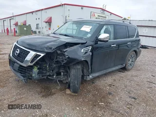 2020 Nissan Armada SV with VIN JN8AY2ND3LX016455, listed as a IAAI auction lot 41015514 with 109,562 mi miles. Bid and sale history available at carsss.com. Image 2.