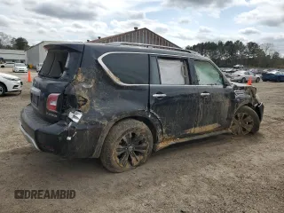 2017 Nissan Armada Platinum with VIN JN8AY2NF8H9301150, listed as a Copart auction lot 48145165 with 121,835 mi miles and Salvage Title. Bid and sale history available at carsss.com. Image 3.