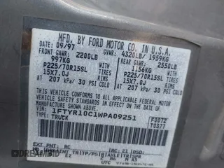 1998 Ford Ranger XL z VIN 1FTYR10C1WPA09251, wystawiony jako IAAI lot #42061336 z przebiegiem 274 498 mil mil oraz . Historia ofert i sprzedaży dostępna na DreamBid. Obrazek 9.