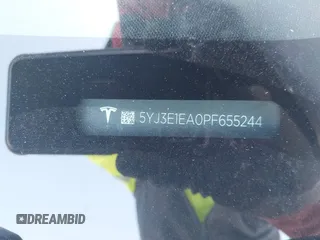 2023 Tesla Model 3 z VIN 5YJ3E1EA0PF655244, wystawiony jako IAAI lot #42004592 z przebiegiem 54 860 mil mil oraz . Historia ofert i sprzedaży dostępna na DreamBid. Obrazek 9.