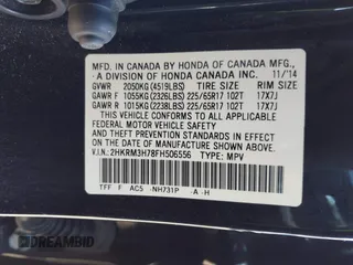 2015 Honda CR-V EX-L with VIN 2HKRM3H78FH506556, listed as a IAAI auction lot 41943492 with 100,405 mi miles. Bid and sale history available at carsss.com. Image 9.