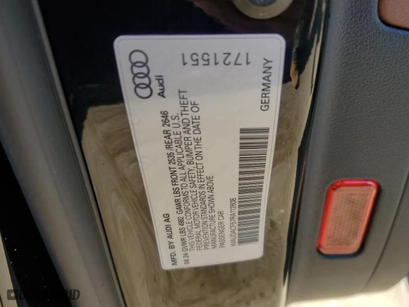 2024 Audi A5 Sportback S line Premium with VIN WAUDACF57RA112608, listed as a Copart auction lot 46718675 with 5,648 mi miles and Salvage Title. Bid and sale history available at carsss.com. Image 12.