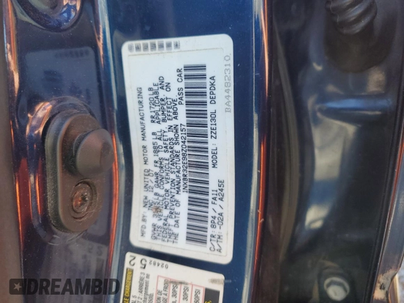 2008 Toyota Corolla CE with VIN 1NXBR32E98Z042157, listed as a Copart auction lot 49440655 with 115,351 mi miles and Salvage Title. Bid and sale history available at DreamBid. Image 12.