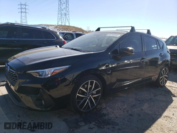 2024 Subaru Impreza Sport with VIN JF1GUAFC1R8344211, listed as a Copart auction lot 80745364 with 12,356 mi miles and Salvage Title. Bid and sale history available at carsss.com. Image 1.
