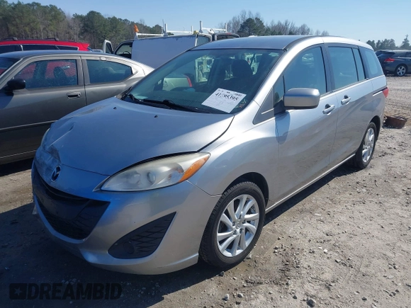 2012 Mazda 5 Sport with VIN JM1CW2BL3C0125660, listed as a IAAI auction lot 41595395 with 163,953 mi miles. Bid and sale history available at carsss.com. Image 2.