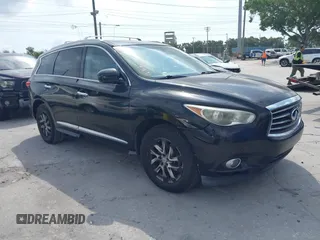 2013 Infiniti JX35 z VIN 5N1AL0MM7DC314348, wystawiony jako IAAI lot #42206065 z przebiegiem 200 509 mil mil oraz . Historia ofert i sprzedaży dostępna na DreamBid. Obrazek 1.