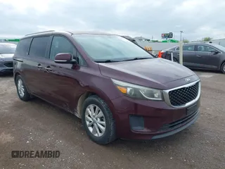 2016 Kia Sedona LX with VIN KNDMB5C10G6090643, listed as a IAAI auction lot 41911980 with 155,319 mi miles. Bid and sale history available at carsss.com. Image 1.