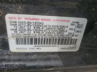 2016 Mitsubishi Outlander ES with VIN JA4AP3AU0GZ049511, listed as a Copart auction lot 56760925 with 80,916 mi miles and Salvage title. Bid and sale history available at DreamBid. Image 13.